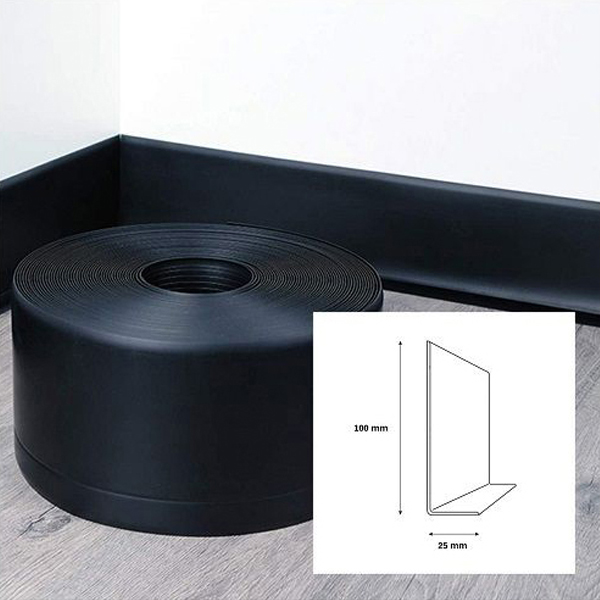 1.5mm Thick PVC Flexible Skirting Board for Walls 10m Roll