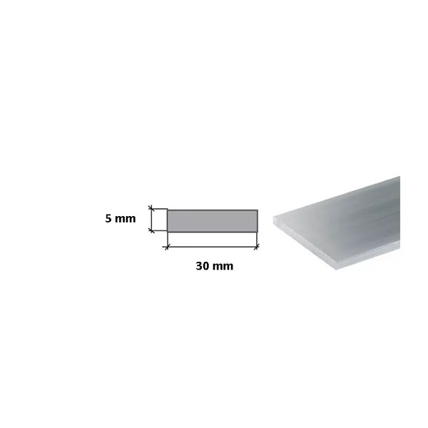 1 Meter Long Silver Stainless Flat Steel Bars - Grade 304