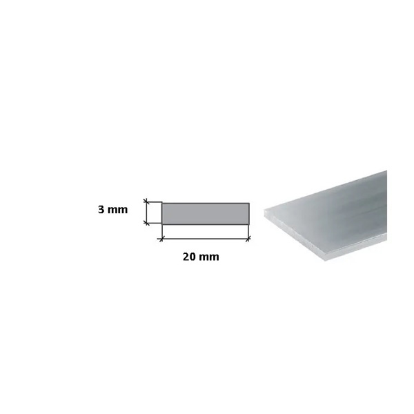 1 Meter Long Silver Stainless Flat Steel Bars - Grade 304