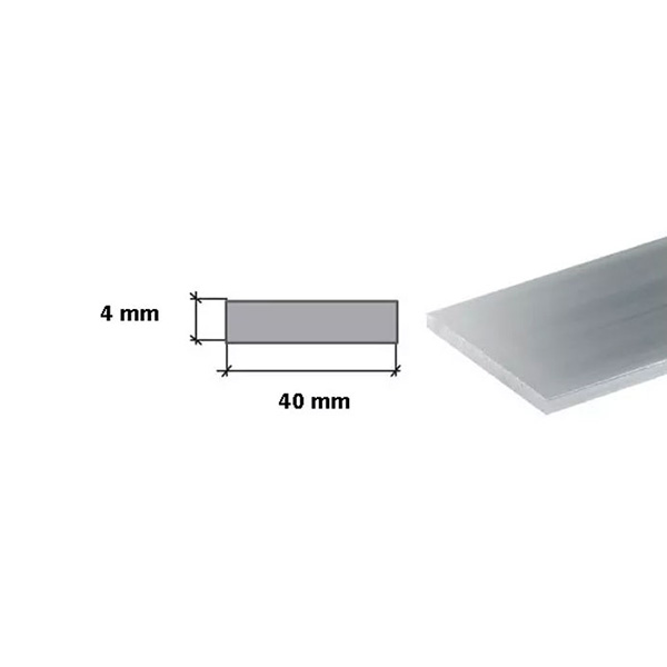 1 Meter Long Silver Stainless Flat Steel Bars - Grade 304