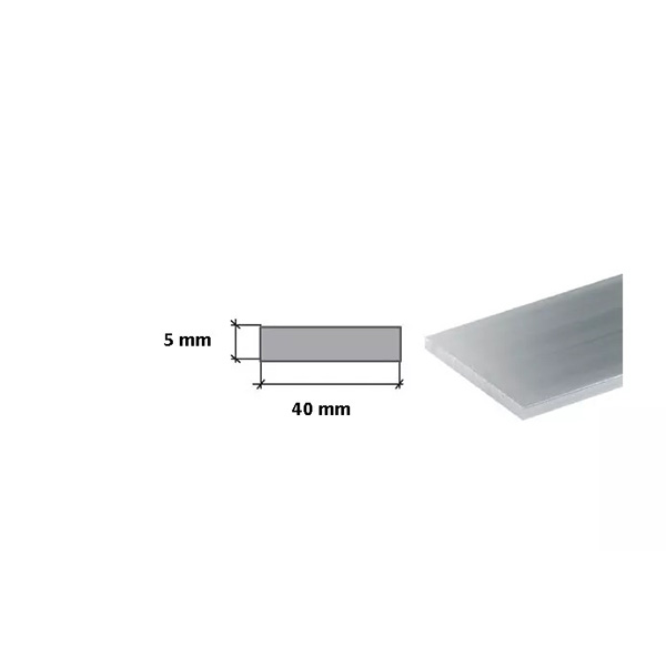 1 Meter Long Silver Stainless Flat Steel Bars - Grade 304