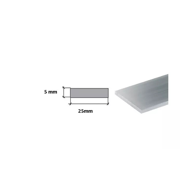 1 Meter Long Silver Stainless Flat Steel Bars - Grade 304