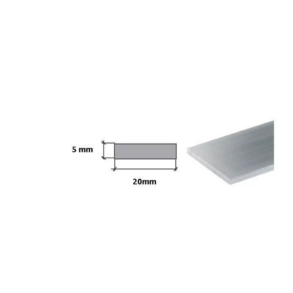 1 Meter Long Silver Stainless Flat Steel Bars - Grade 304