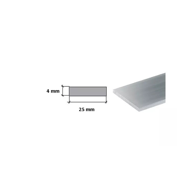 1 Meter Long Silver Stainless Flat Steel Bars - Grade 304