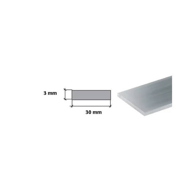 1 Meter Long Silver Stainless Flat Steel Bars - Grade 304