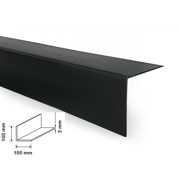 1 Metre Black Plastic PVC Corner 90 Degree Angle Trim