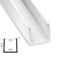 1 Metre PVC Square U Profile Strip with Sleek Finish
