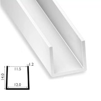 1 Metre PVC Square U Profile Strip with Sleek Finish