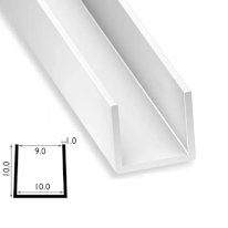 1 Metre PVC Square U Profile Strip with Sleek Finish