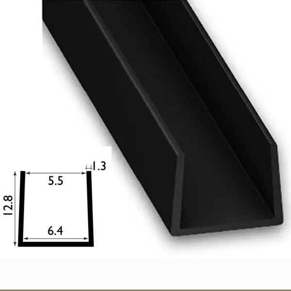 1 Metre PVC Square U Profile Strip with Sleek Finish