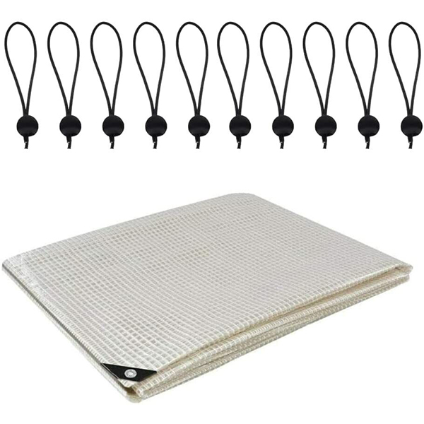 100 GSM Clear Tarpaulin Cover + 10 Bungee Balls – Waterproof Sheet
