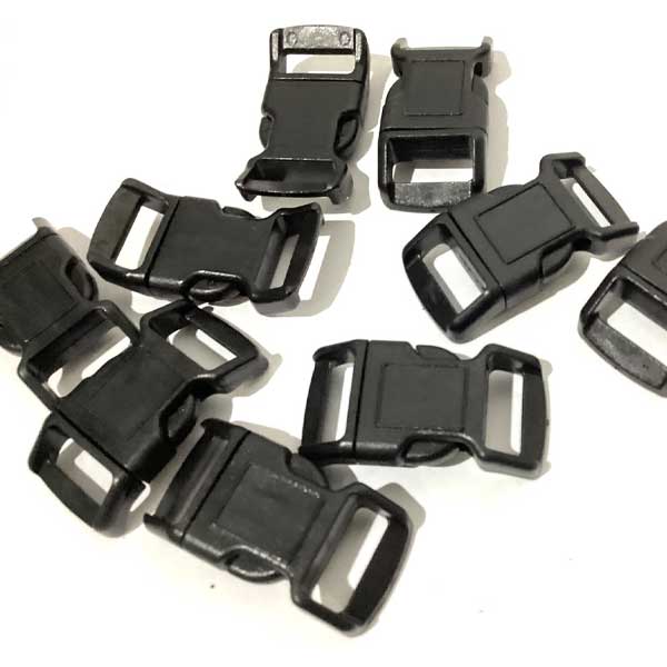 10mm Black Buckle Plastic Side Delrin Squeeze Compact Release