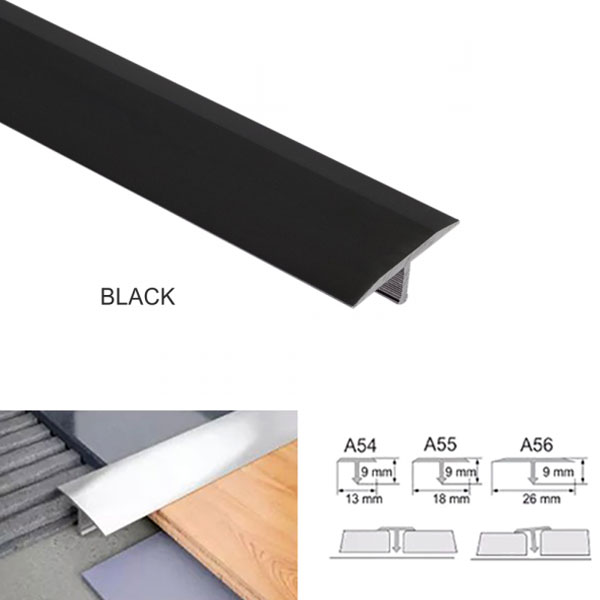 13mm Door Threshold Trim T Bar Transition Strip For Tiles Aluminium