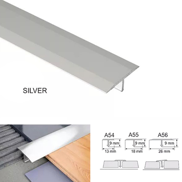 13mm Door Threshold Trim T Bar Transition Strip For Tiles Aluminium