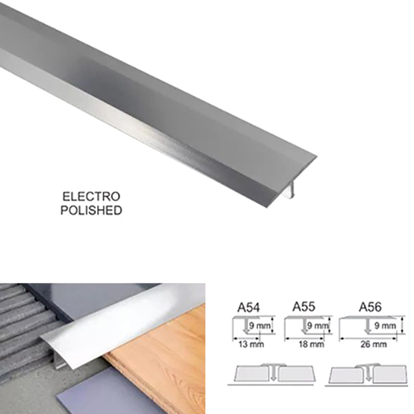13mm Door Threshold Trim T Bar Transition Strip For Tiles Aluminium