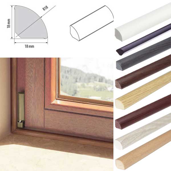 18mm Plastic Window Door uPVC Skirting Quadrant Trim