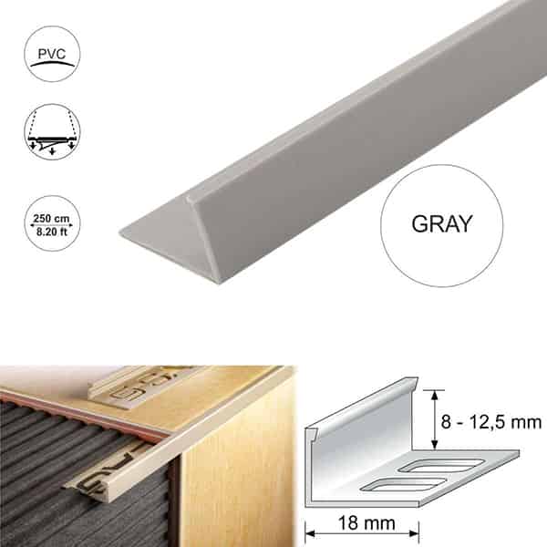18mm PVC Straight Edge L Shaped Tile Trim