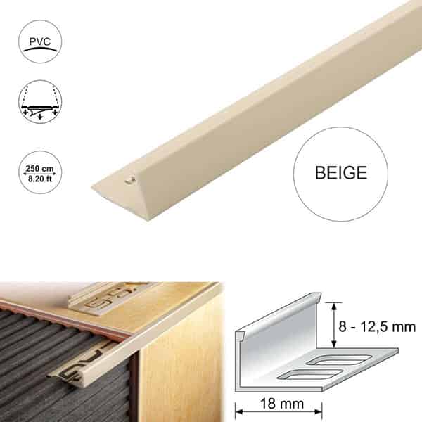 18mm PVC Straight Edge L Shaped Tile Trim