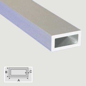 1m Aluminum Flooring Trim Anodised Silver Rectangular Pipe
