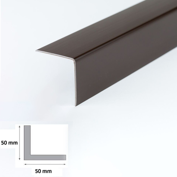 1m Long Brown Plastic PVC Corner 90 Degree Angle Trim