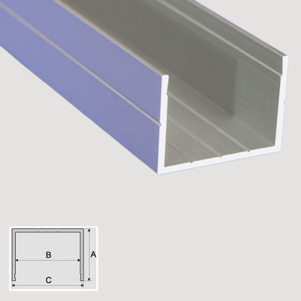 1m Long C Shape Aluminum Anodised Grooved Bar Channel Section 