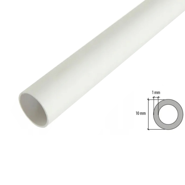 1m Long PVC Solid Round Tube / Pipe