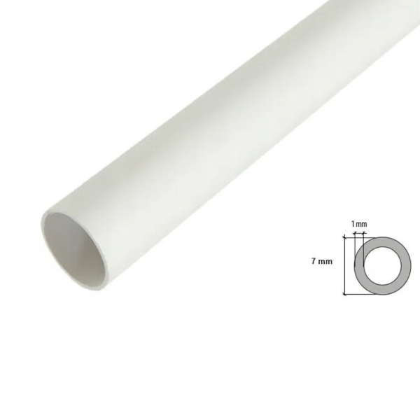 1m Long PVC Solid Round Tube / Pipe