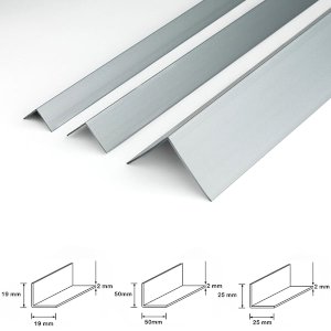 1m Long Silver Plastic PVC Corner 90 Degree Angle Trim