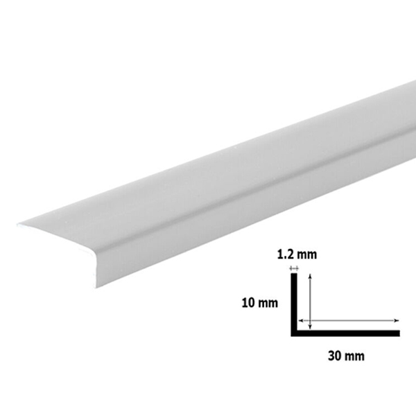 1m Long Unequal Plastic Light Grey PVC Corner 90 Degree Angle Trim