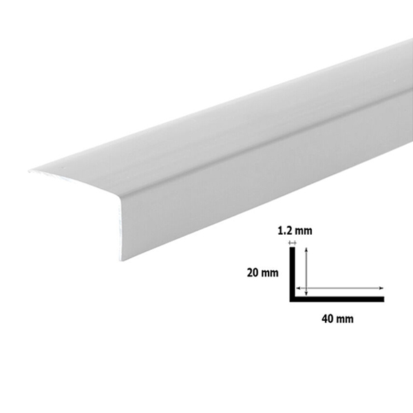 1m Long Unequal Plastic Light Grey PVC Corner 90 Degree Angle Trim