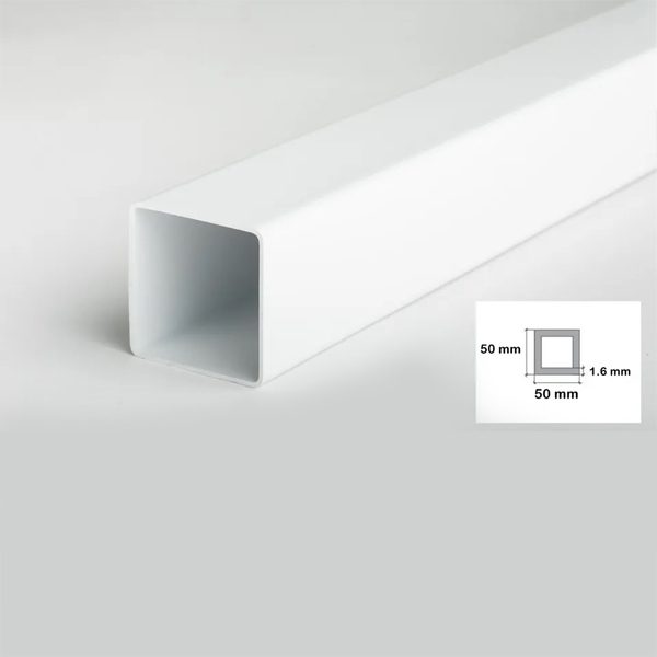1m Plastic Square Tubes PVC Box Section Pipe for Framing and Spacers