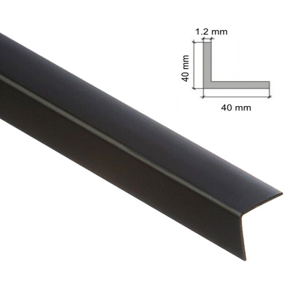 2.5m Long Black Plastic PVC Corner 90 Degree Angle Trim 