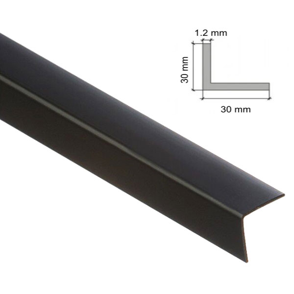 2.5m Long Black Plastic PVC Corner 90 Degree Angle Trim 