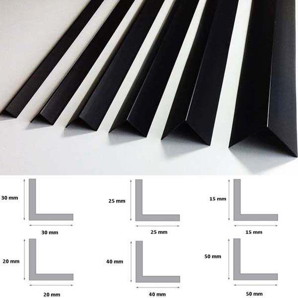 2.5m Long Black Plastic PVC Corner 90 Degree Angle Trim 