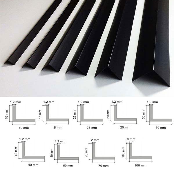 2.5m Long Black Plastic PVC Corner 90 Degree Angle Trim 