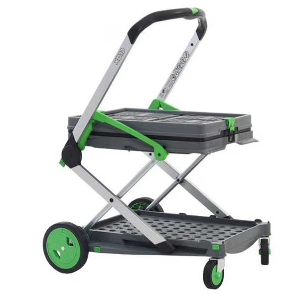 2 Shelf Folding Box Trolley for Storage and Transport