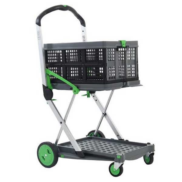 2 Shelf Folding Box Trolley for Storage and Transport