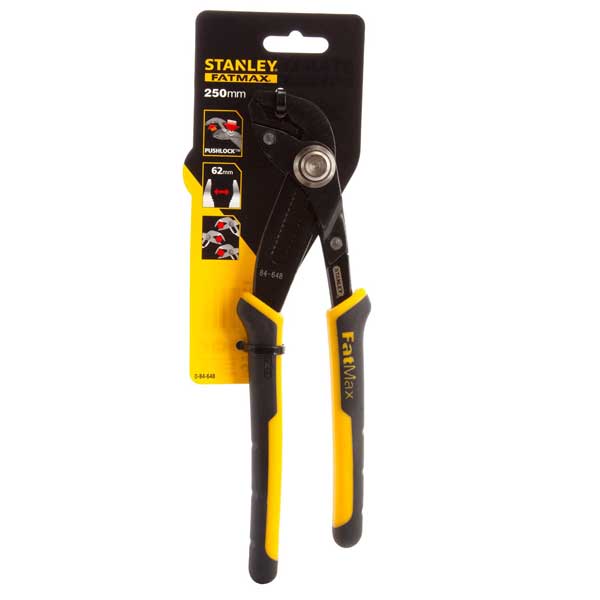 250mm FatMax Groove Push Lock Adjustment & Hardened Jaws Joint Plier 