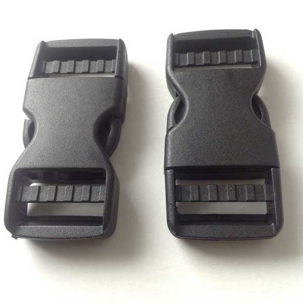 Lightweight 25mm Dual Adjust Plastic Side Release Black Buckles