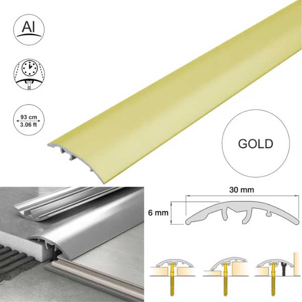 30mm Aluminium Door Threshold Strip 4-in-1 Multi-Purpose Floor Trim 