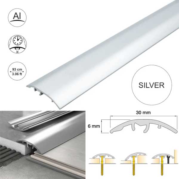 30mm Aluminium Door Threshold Strip 4-in-1 Multi-Purpose Floor Trim 