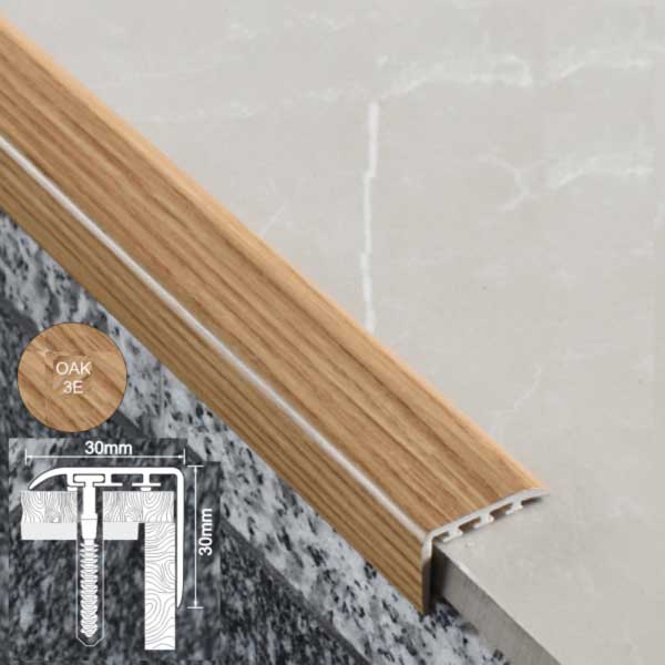 30mm x 30mm UPVC Stair Nosing Trim for Stair Treads