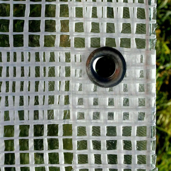 350gsm Heavy Duty Reinforced Mesh Clear UV Protected Tarpaulin Cover