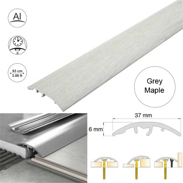 37mm Wood-Effect Aluminium Floor Edging Strip for Multi Purpose