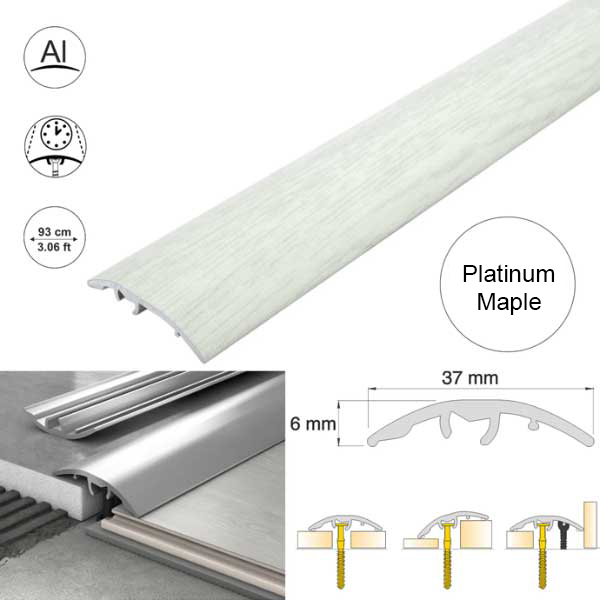 37mm Wood-Effect Aluminium Floor Edging Strip for Multi Purpose