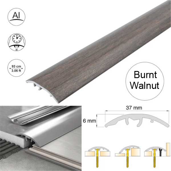 37mm Wood-Effect Aluminium Floor Edging Strip for Multi Purpose