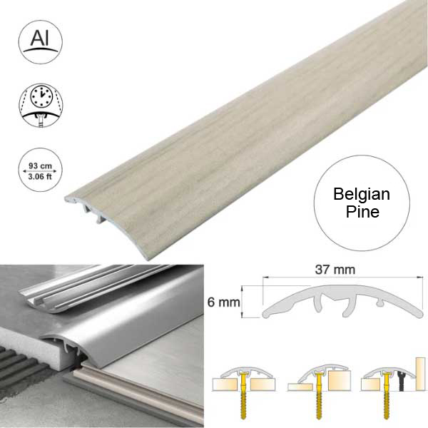 37mm Wood-Effect Aluminium Floor Edging Strip for Multi Purpose