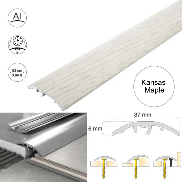37mm Wood-Effect Aluminium Floor Edging Strip for Multi Purpose