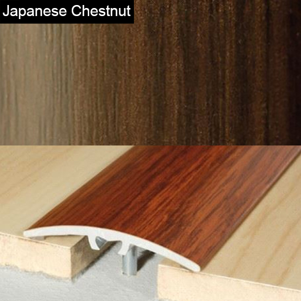 40mm Aluminium Wood Effect Door Bar Threshold Floor Edge Trim