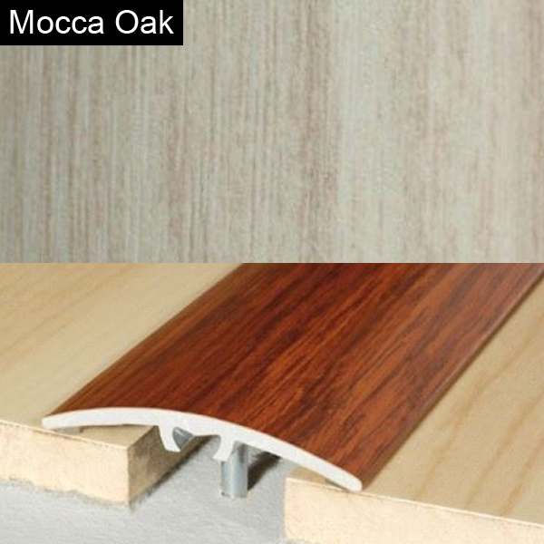40mm Aluminium Wood Effect Door Bar Threshold Floor Edge Trim